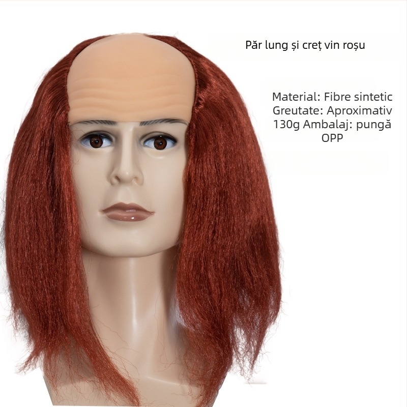 Perucă COS cu aspect chel, model 3737, stil amuzant, păr de lungime medie, material păr: K silk / P silk, potrivit pentru toate formele feței