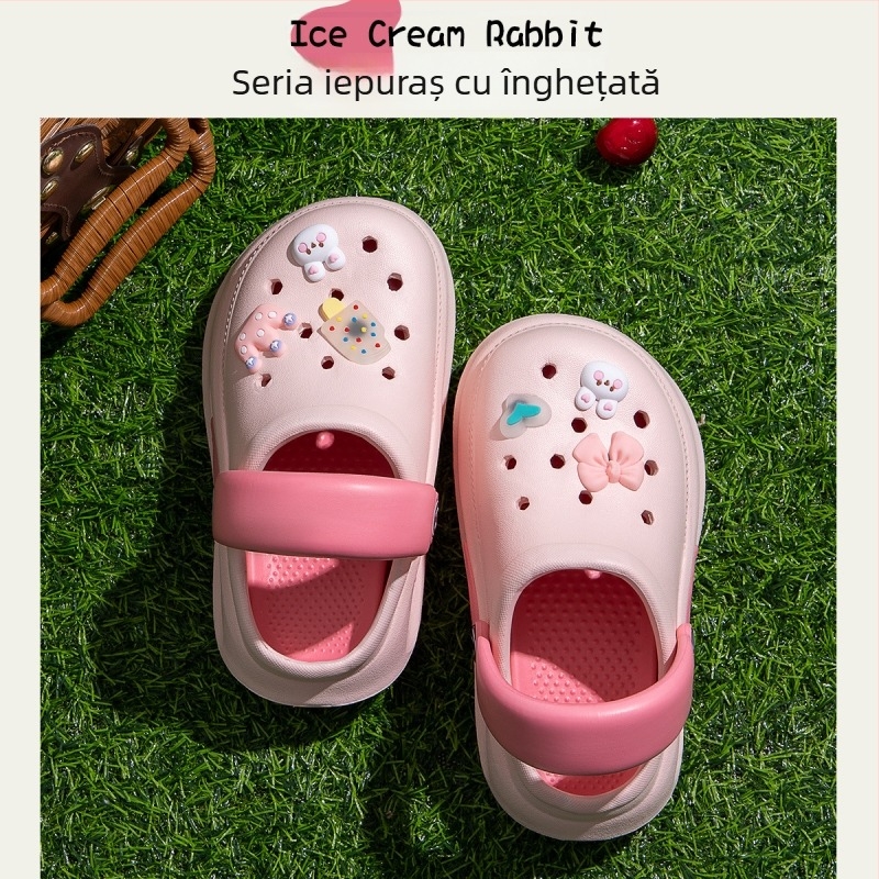 Pantofi de plajă pentru copii cu partea superioară EVA, unisex, pentru 4–9 ani, stil Cartoon Paradise, lansare primăvara 2025