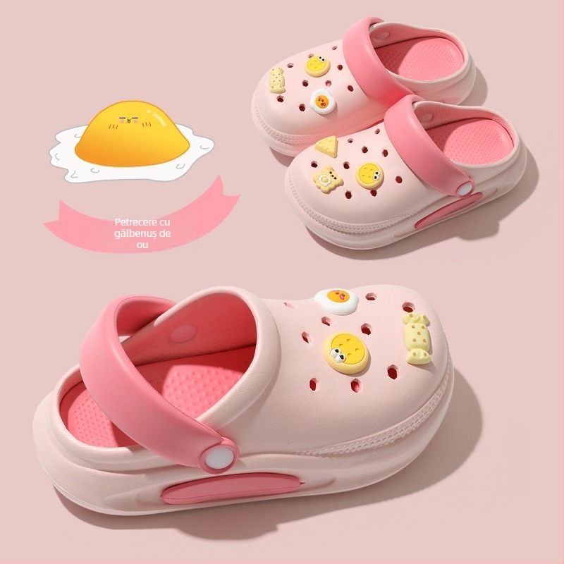 Pantofi de plajă pentru copii cu partea superioară EVA, unisex, pentru 4–9 ani, stil Cartoon Paradise, lansare primăvara 2025