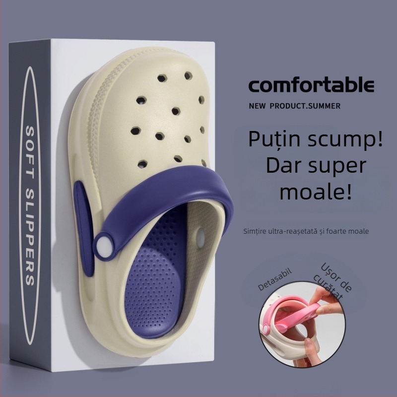 Pantofi de plajă pentru copii cu partea superioară EVA, unisex, pentru 4–9 ani, stil Cartoon Paradise, lansare primăvara 2025