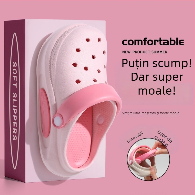 Pantofi de plajă pentru copii cu partea superioară EVA, unisex, pentru 4–9 ani, stil Cartoon Paradise, lansare primăvara 2025
