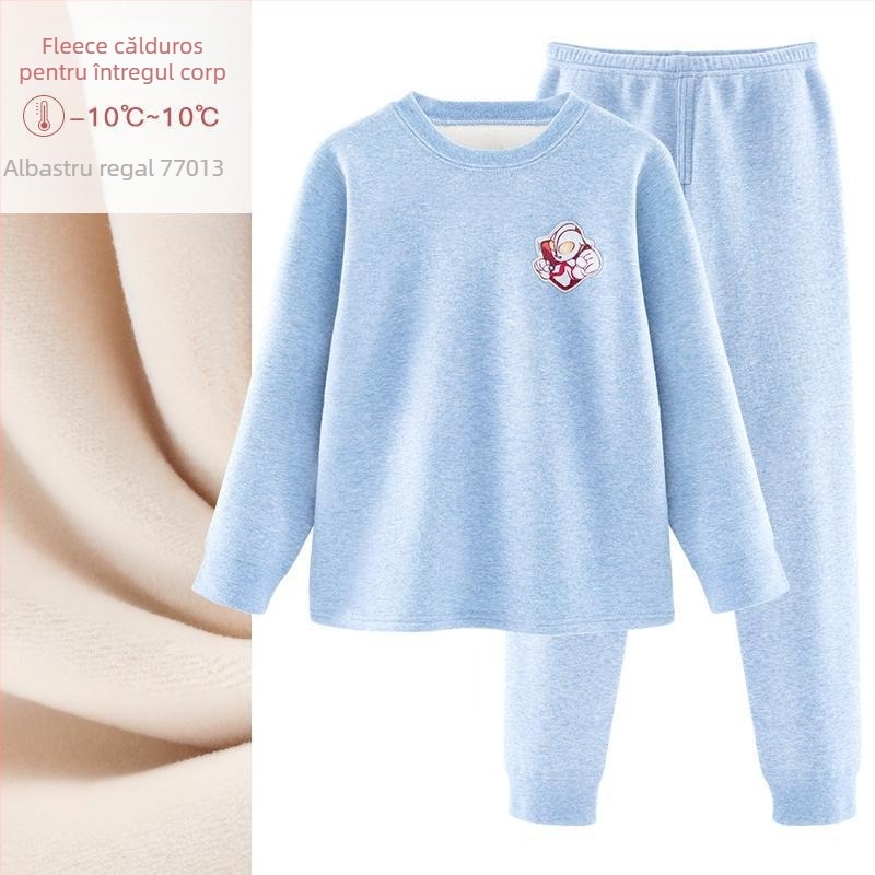 Set lenjerie termică pentru fete, căptușeală din fleece, din bumbac, pentru iarnă, pentru vârsta 3–8 ani