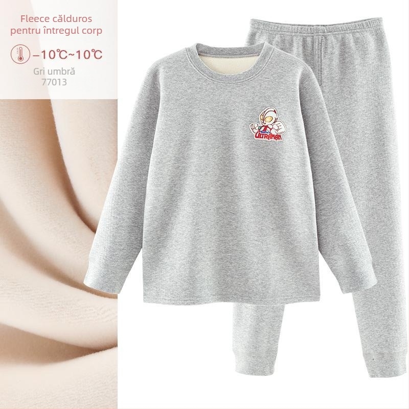 Set lenjerie termică pentru fete, căptușeală din fleece, din bumbac, pentru iarnă, pentru vârsta 3–8 ani