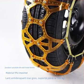 Lanț anti-derapare din cauciuc pentru pneuri pentru autoturisme, SUV-uri și furgonete — universal, aproximativ 4 kg, instalare disponibilă, potrivește 205/55R16, 235/55R18, 225/65R17