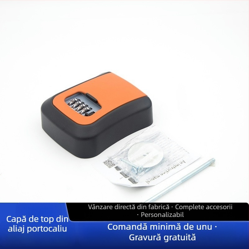 Cutie pentru chei cu parolă, montată pe perete, pentru uși anti-efracție — din ABS aluminiu, model KC-108, grosimea tijelor de încuțare 95 mm, distanța dintre tijele 95 mm