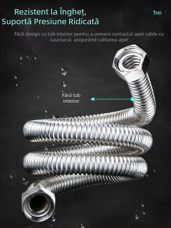 Furtun de alimentare din oțel inoxidabil 304, model LX, presiune înaltă, rezistent la temperaturi, certificat CE