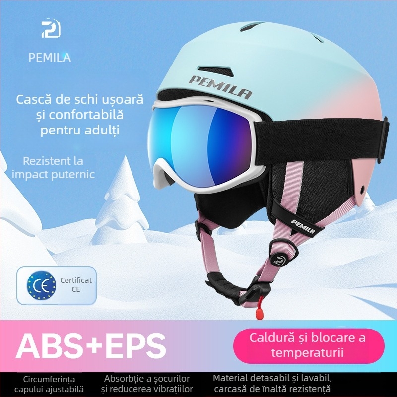 Cască de schi pentru adulți, unisex, carcasă ABS+EPS, cască de ciclism