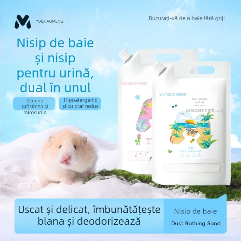 Yue Xiaomeng Nisip de baie 2 în 1 cu acțiune de eliminare a mirosului pentru animale de companie mici