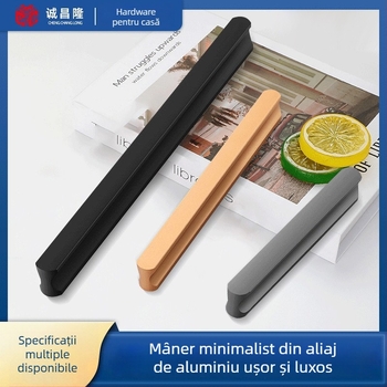 Mâner pentru ușă de dulap, în formă de I, cap rotund extins, anti-coliziune, stil modern luxos, aliaj de aluminiu, turnare sub presiune, modelul 776