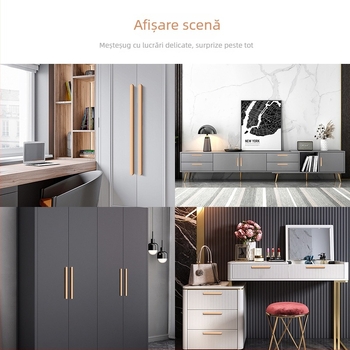 Mâner pentru ușă de dulap, în formă de I, cap rotund extins, anti-coliziune, stil modern luxos, aliaj de aluminiu, turnare sub presiune, modelul 776