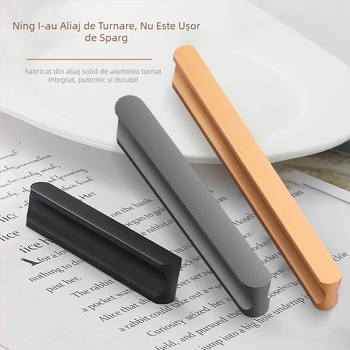 Mâner pentru ușă de dulap, în formă de I, cap rotund extins, anti-coliziune, stil modern luxos, aliaj de aluminiu, turnare sub presiune, modelul 776
