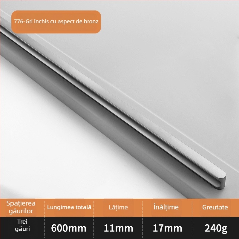 Mâner pentru ușă de dulap, în formă de I, cap rotund extins, anti-coliziune, stil modern luxos, aliaj de aluminiu, turnare sub presiune, modelul 776