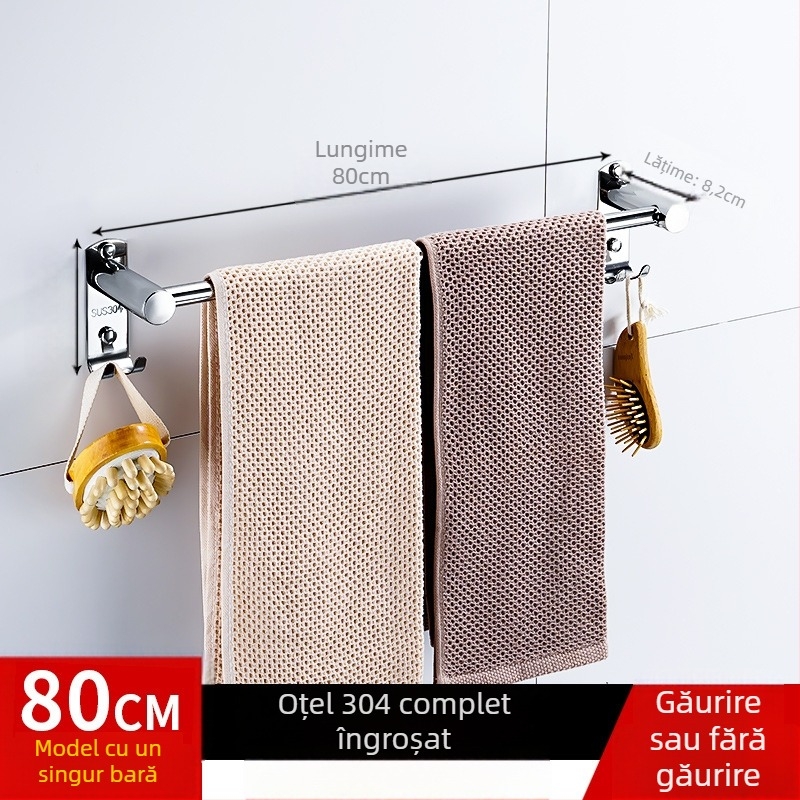 Bară de prosoape din oțel inoxidabil cu finisare fină, încărcare 50 kg, Tiantu, strat unic, stil chinezesc nou