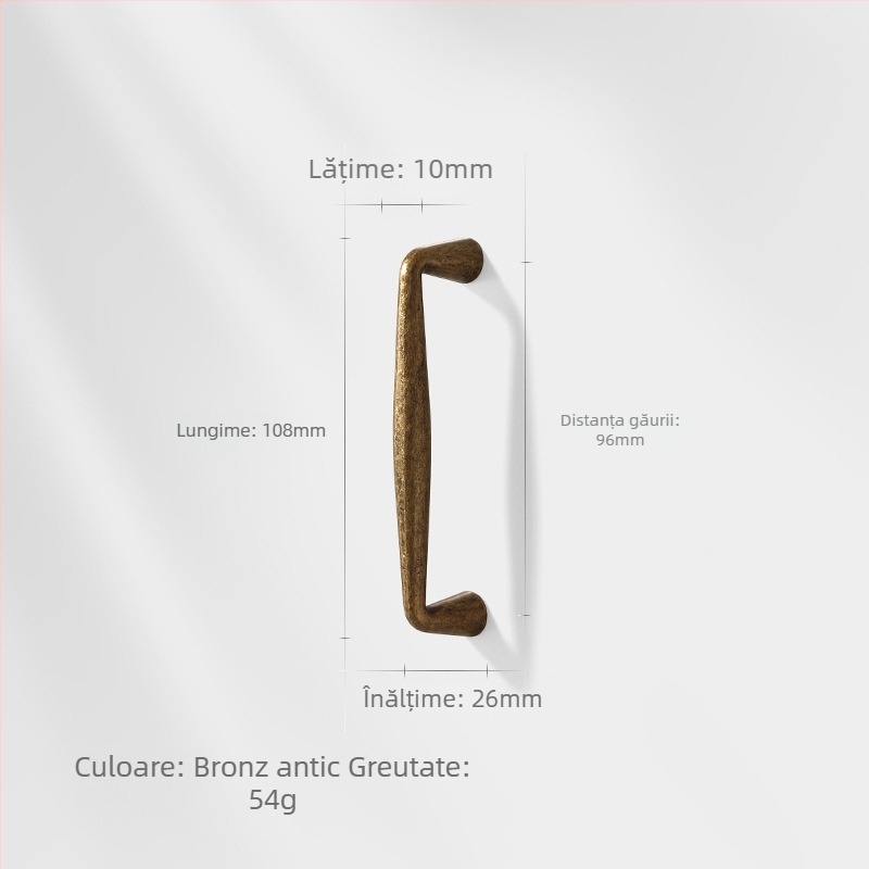 Mâner de ușă pentru dulap, aliaj de zinc, stil nordic, lustruit și electroplacat