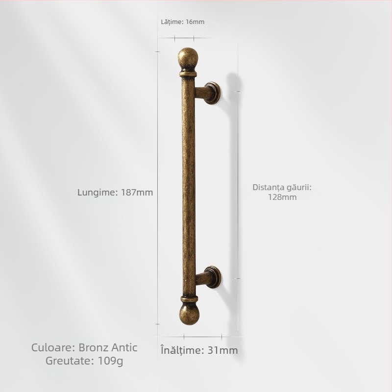 Mâner de ușă pentru dulap, aliaj de zinc, stil nordic, lustruit și electroplacat