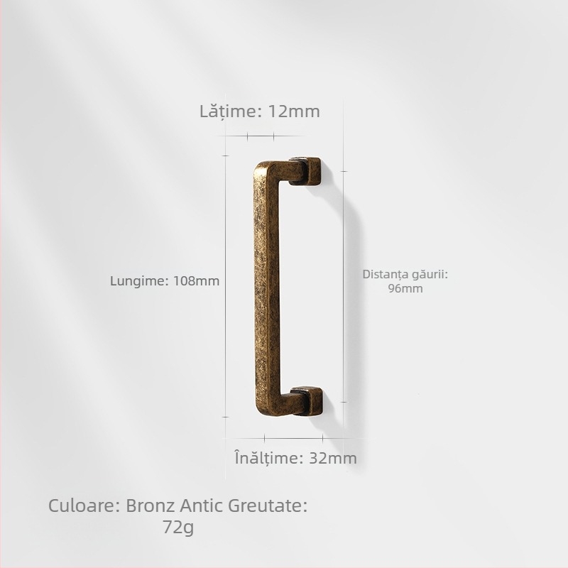 Mâner de ușă pentru dulap, aliaj de zinc, stil nordic, lustruit și electroplacat