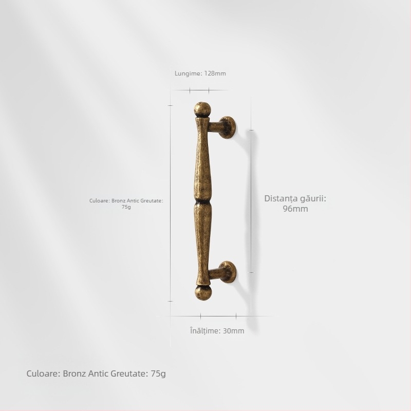 Mâner de ușă pentru dulap, aliaj de zinc, stil nordic, lustruit și electroplacat