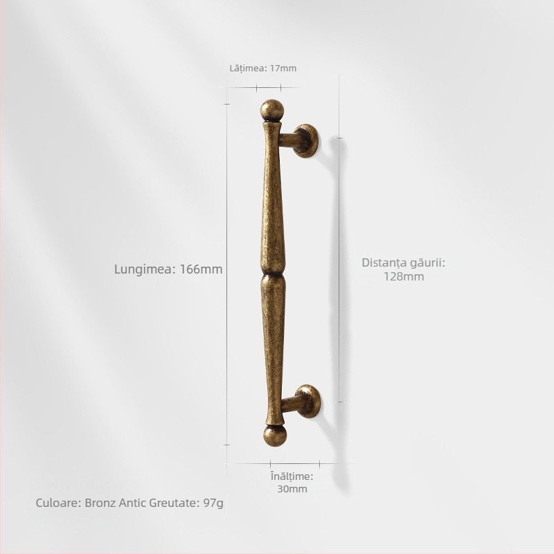 Mâner de ușă pentru dulap, aliaj de zinc, stil nordic, lustruit și electroplacat