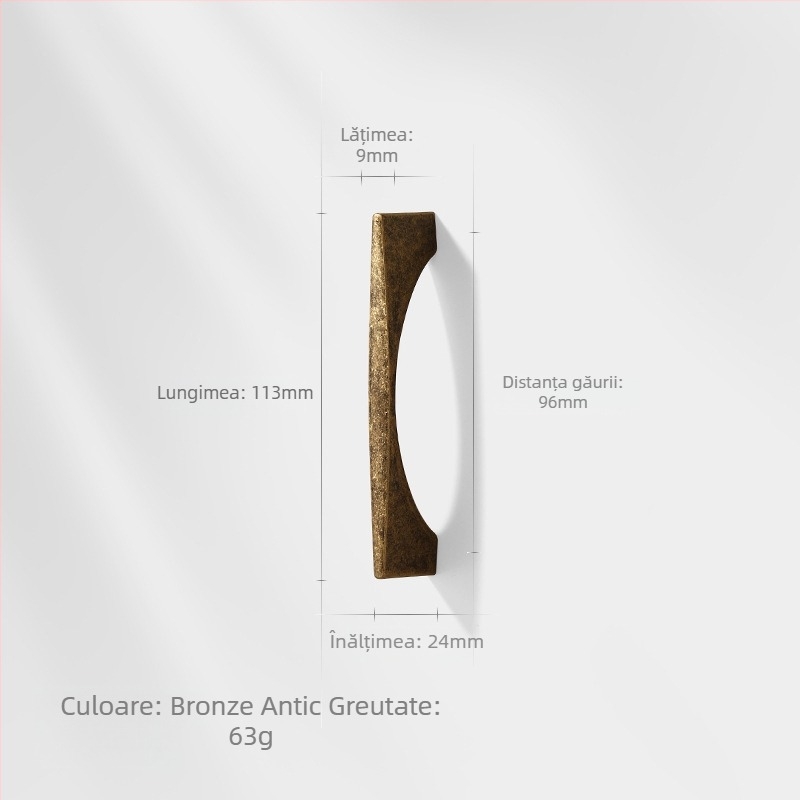 Mâner de ușă pentru dulap, aliaj de zinc, stil nordic, lustruit și electroplacat