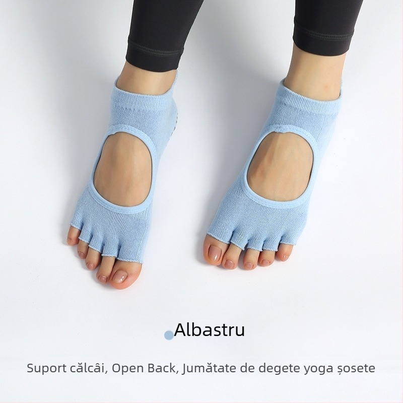 Șosete de yoga cu degete, din bumbac, antiaderente, absorbante, pentru femei, Pilates indoor, 70–80% bumbac