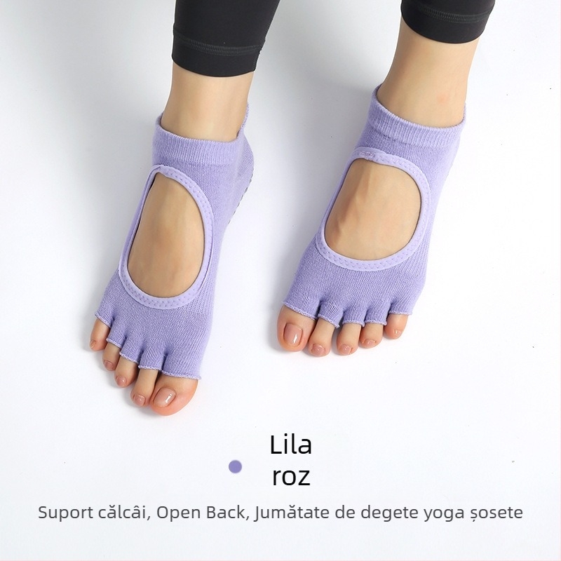 Șosete de yoga cu degete, din bumbac, antiaderente, absorbante, pentru femei, Pilates indoor, 70–80% bumbac