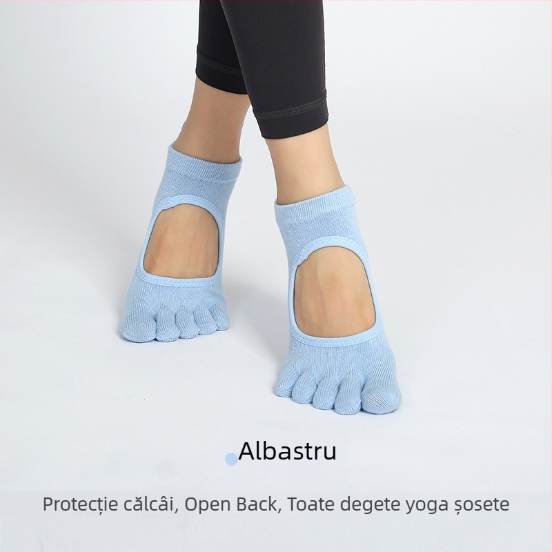 Șosete de yoga cu degete, din bumbac, antiaderente, absorbante, pentru femei, Pilates indoor, 70–80% bumbac