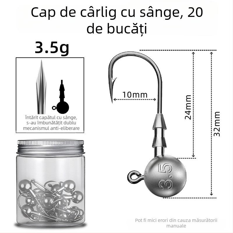 Seelucker cârlig cu cap de plumb, cu dinți, ambalaj 10 000 de bucăți, pentru pescuit în rezervoare.