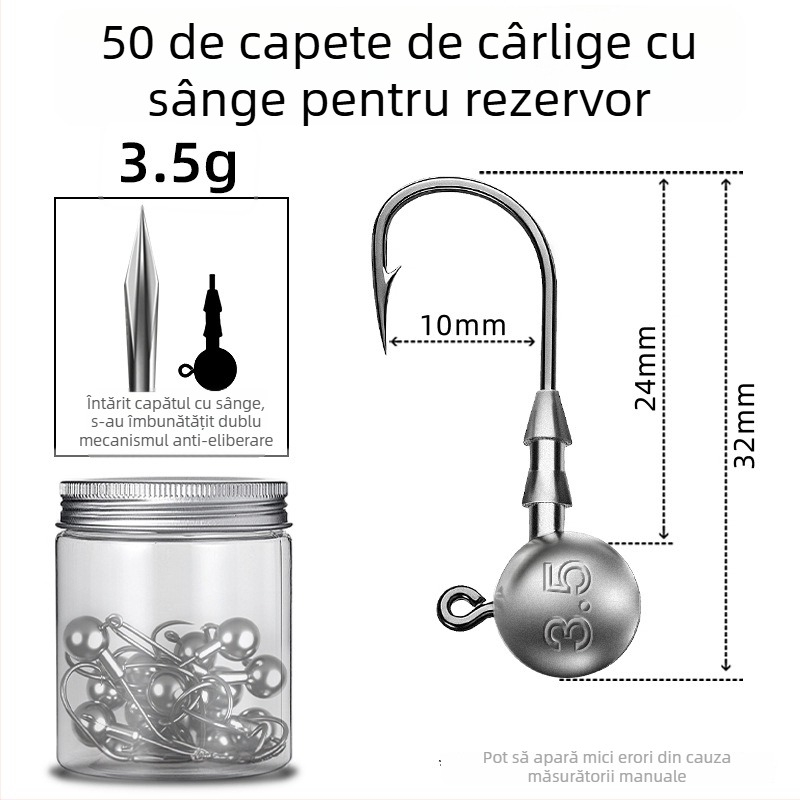 Seelucker cârlig cu cap de plumb, cu dinți, ambalaj 10 000 de bucăți, pentru pescuit în rezervoare.