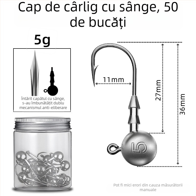 Seelucker cârlig cu cap de plumb, cu dinți, ambalaj 10 000 de bucăți, pentru pescuit în rezervoare.