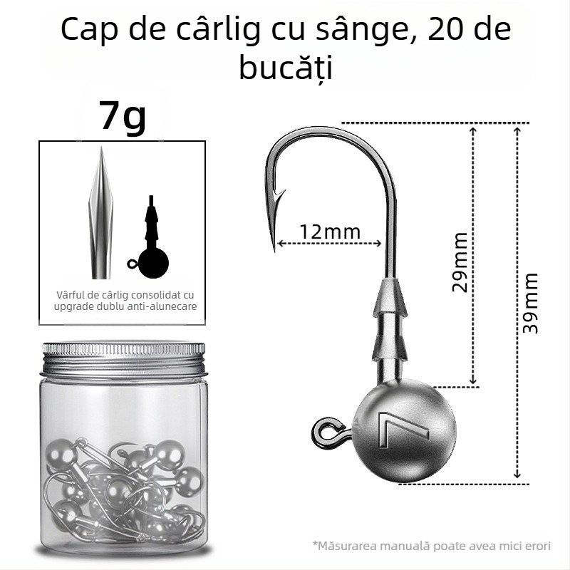 Seelucker cârlig cu cap de plumb, cu dinți, ambalaj 10 000 de bucăți, pentru pescuit în rezervoare.