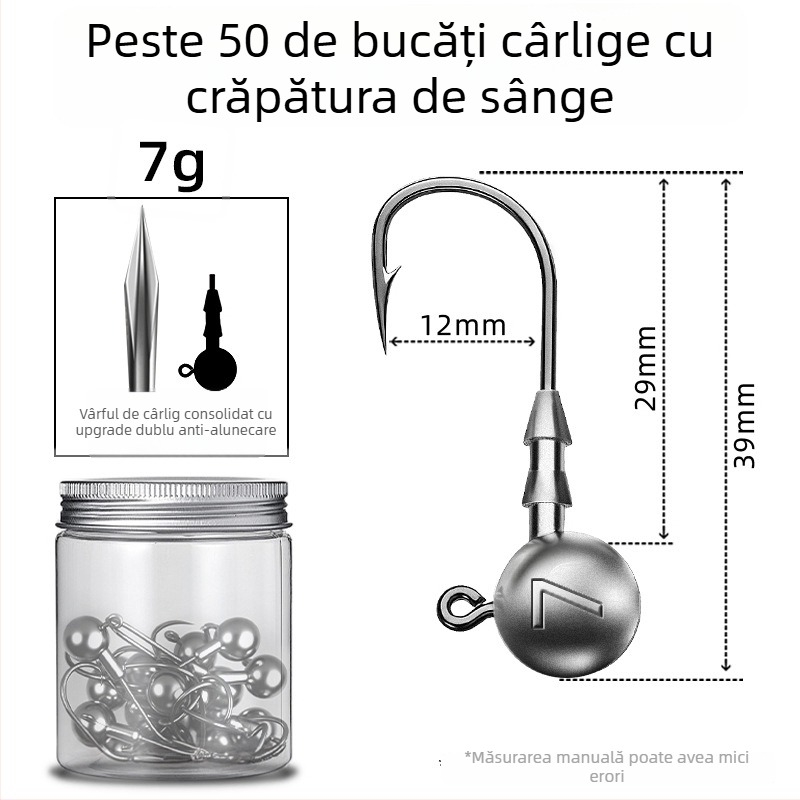 Seelucker cârlig cu cap de plumb, cu dinți, ambalaj 10 000 de bucăți, pentru pescuit în rezervoare.