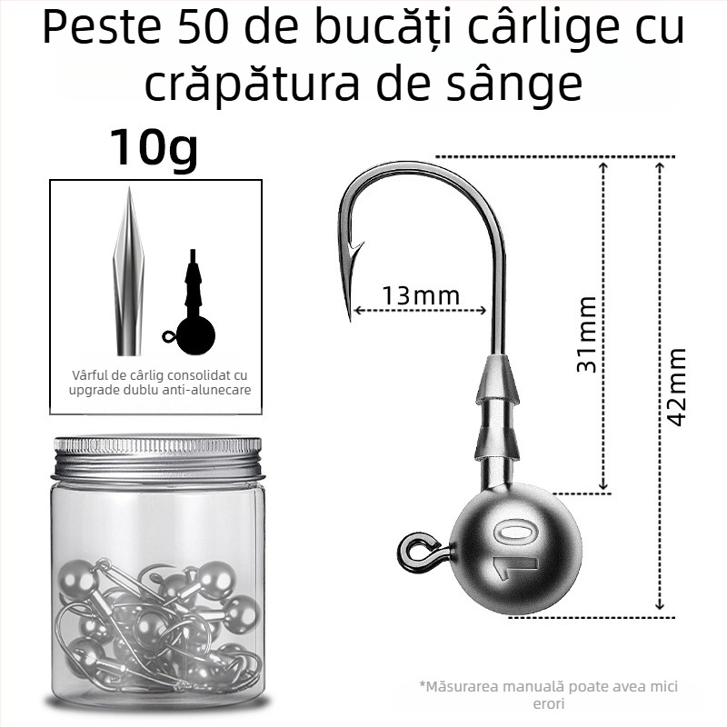 Seelucker cârlig cu cap de plumb, cu dinți, ambalaj 10 000 de bucăți, pentru pescuit în rezervoare.