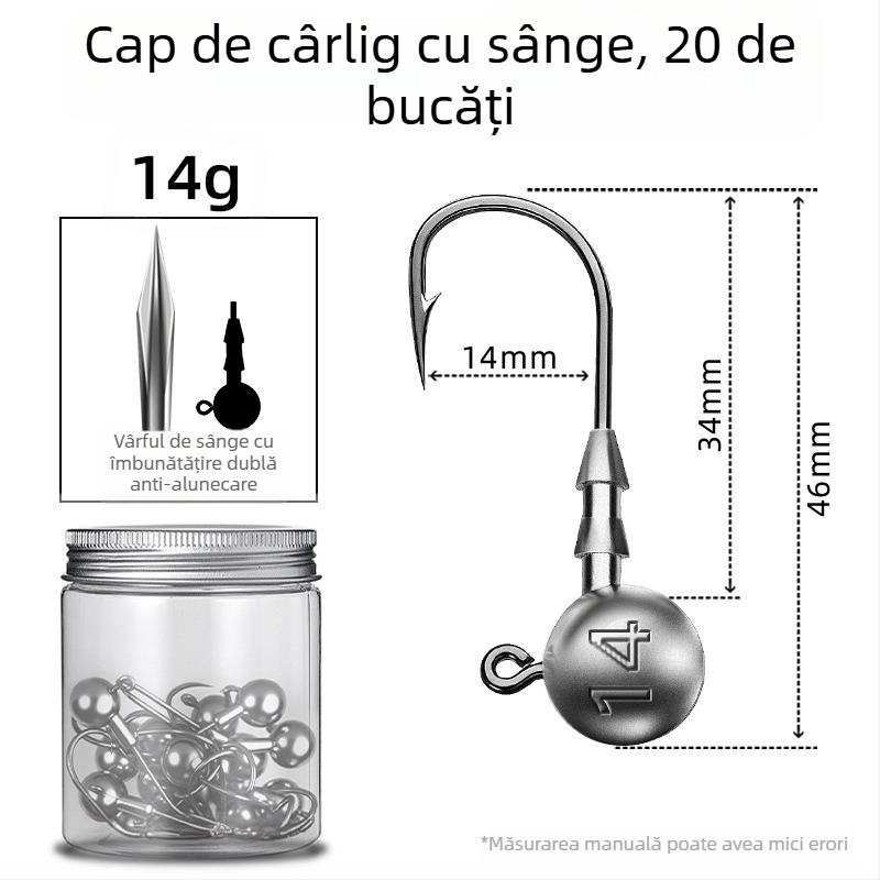 Seelucker cârlig cu cap de plumb, cu dinți, ambalaj 10 000 de bucăți, pentru pescuit în rezervoare.