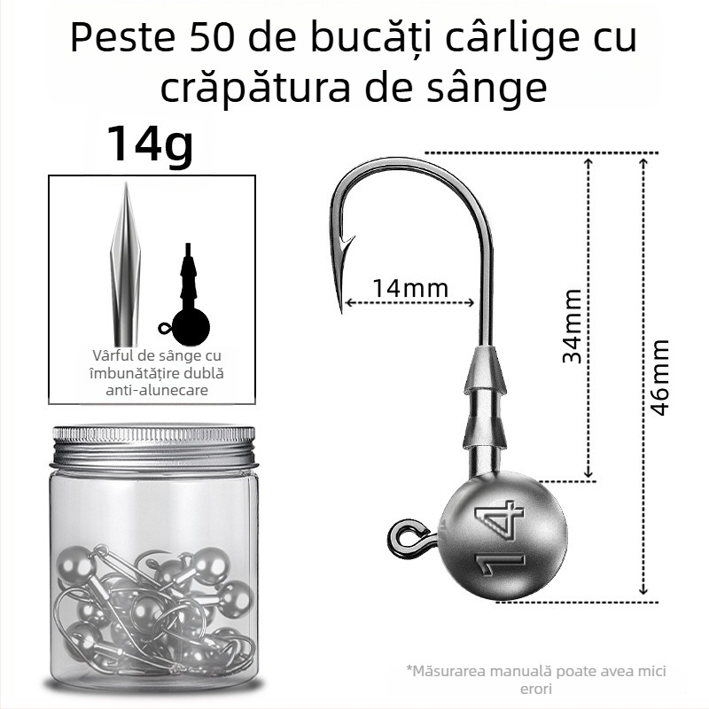 Seelucker cârlig cu cap de plumb, cu dinți, ambalaj 10 000 de bucăți, pentru pescuit în rezervoare.