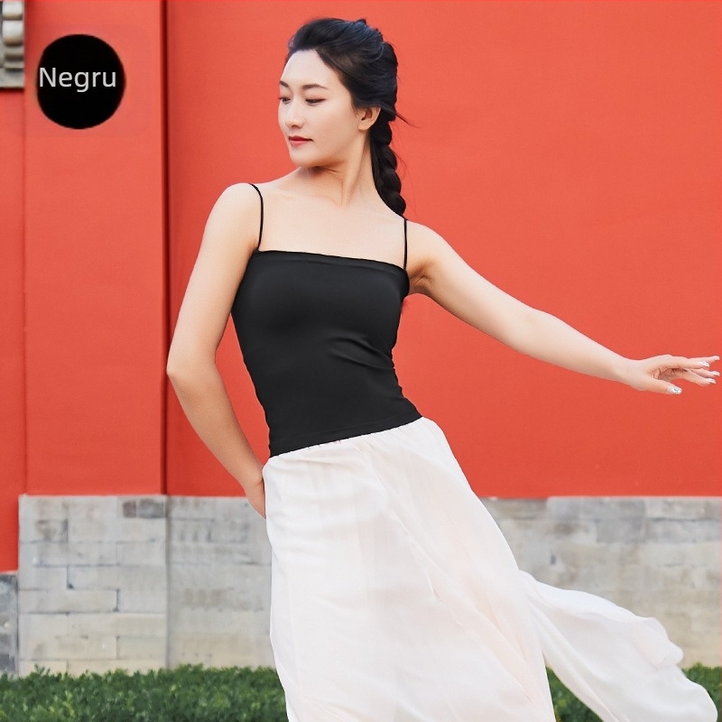 Top costum de dans pentru femei – material nylon fără cusuri, căptușeală nylon 95%, panou pentru piept, potrivit pentru balet, dans popular, latin și ballroom