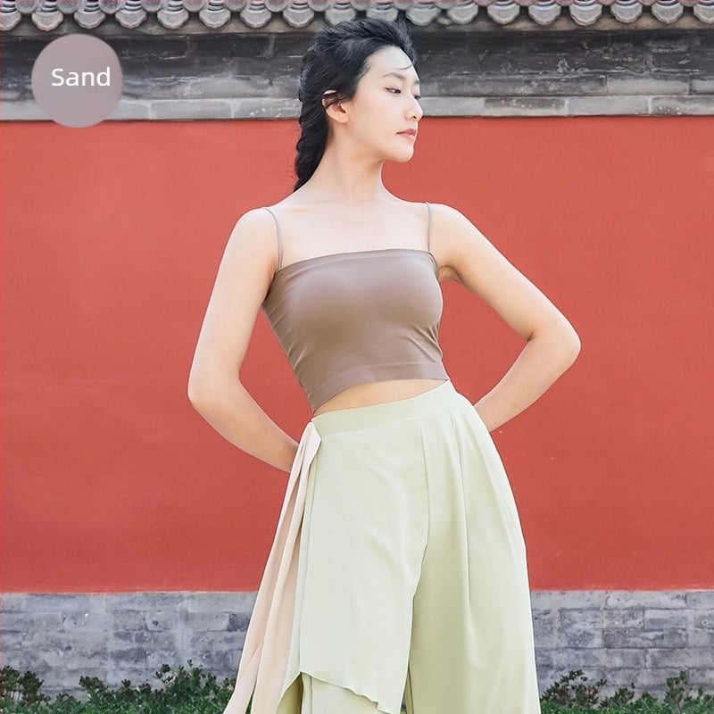 Top costum de dans pentru femei – material nylon fără cusuri, căptușeală nylon 95%, panou pentru piept, potrivit pentru balet, dans popular, latin și ballroom