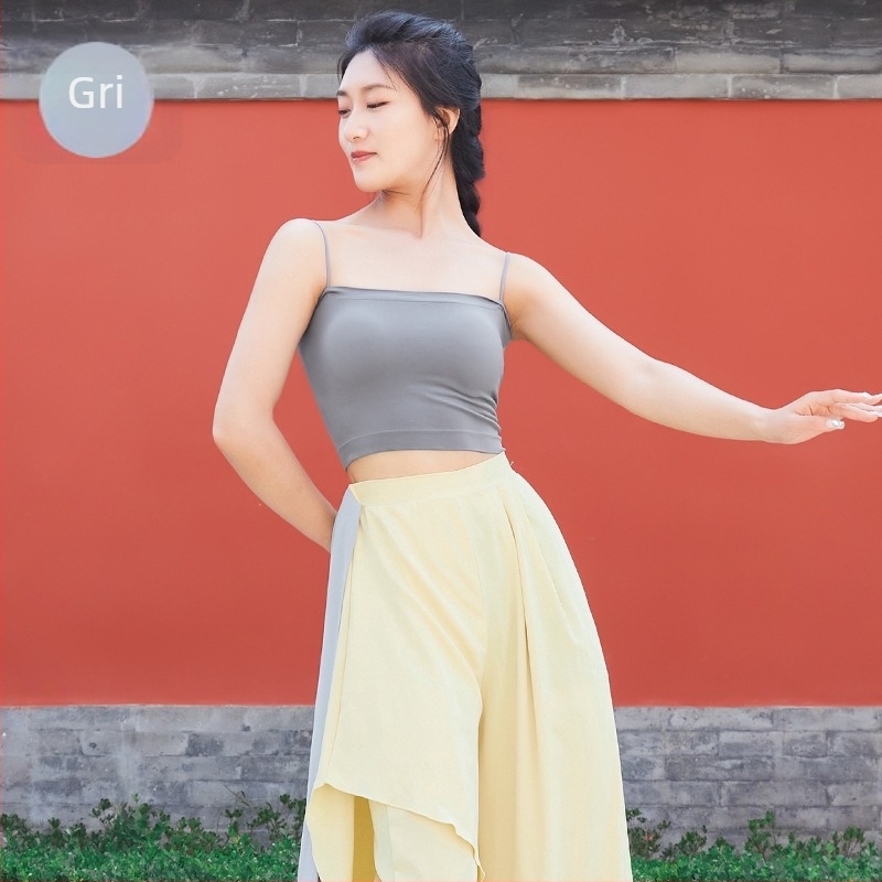 Top costum de dans pentru femei – material nylon fără cusuri, căptușeală nylon 95%, panou pentru piept, potrivit pentru balet, dans popular, latin și ballroom