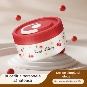 Cutie de prânz din oțel inoxidabil 304, izolație termică, etanșă, portabilă, design multistrat cu până la patru niveluri, compatibilă cu cuptorul cu microunde