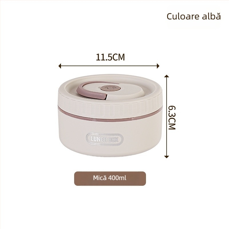 Cutie de prânz din oțel inoxidabil 304, izolație termică, etanșă, portabilă, design multistrat cu până la patru niveluri, compatibilă cu cuptorul cu microunde