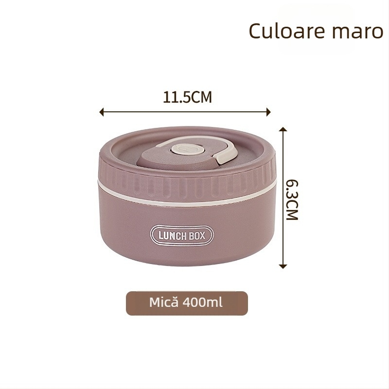 Cutie de prânz din oțel inoxidabil 304, izolație termică, etanșă, portabilă, design multistrat cu până la patru niveluri, compatibilă cu cuptorul cu microunde