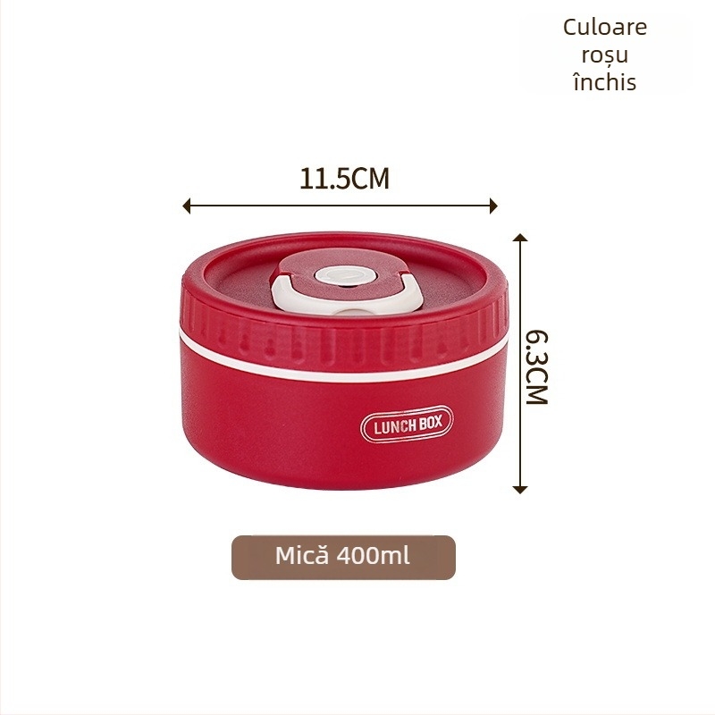 Cutie de prânz din oțel inoxidabil 304, izolație termică, etanșă, portabilă, design multistrat cu până la patru niveluri, compatibilă cu cuptorul cu microunde
