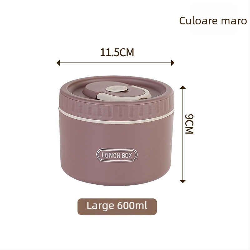 Cutie de prânz din oțel inoxidabil 304, izolație termică, etanșă, portabilă, design multistrat cu până la patru niveluri, compatibilă cu cuptorul cu microunde