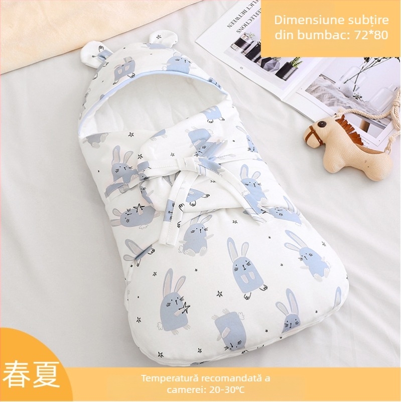 Sac de dormit pentru nou-născuți din 100% bumbac, umplutură bumbac, potrivit pentru primăvară, vară, toamnă și iarnă