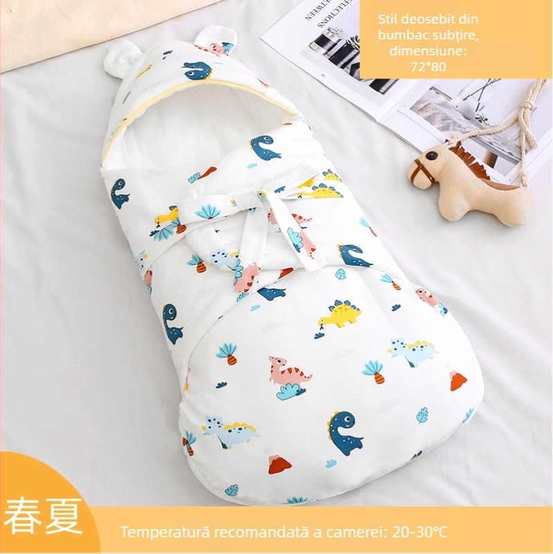 Sac de dormit pentru nou-născuți din 100% bumbac, umplutură bumbac, potrivit pentru primăvară, vară, toamnă și iarnă