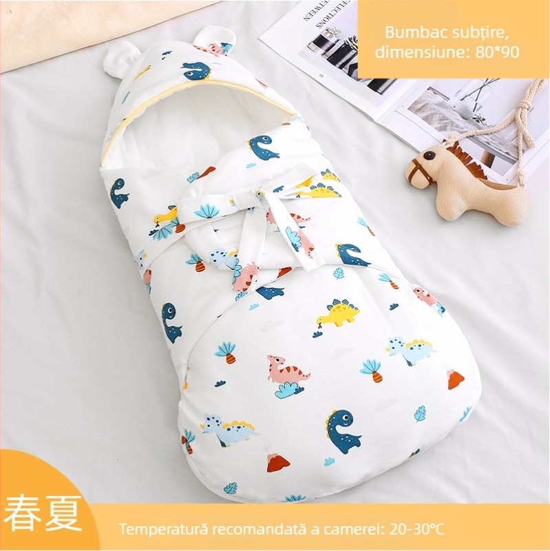 Sac de dormit pentru nou-născuți din 100% bumbac, umplutură bumbac, potrivit pentru primăvară, vară, toamnă și iarnă