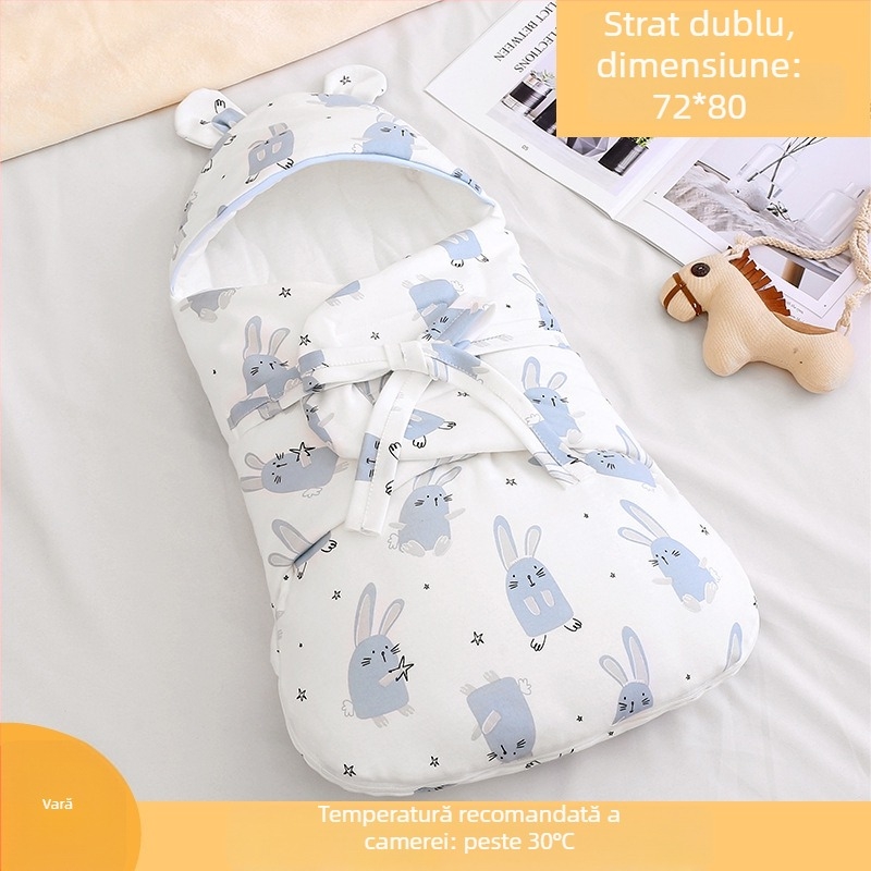 Sac de dormit pentru nou-născuți din 100% bumbac, umplutură bumbac, potrivit pentru primăvară, vară, toamnă și iarnă