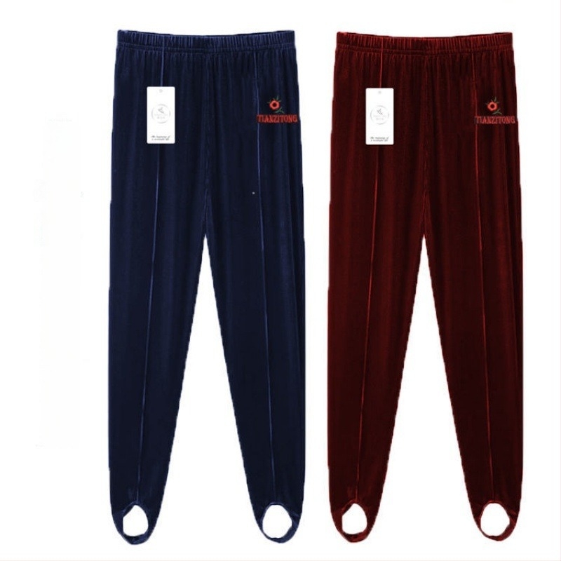 Colanți cu căptușeală fleece, talie înaltă, microelastic, amestec velur-viscoză