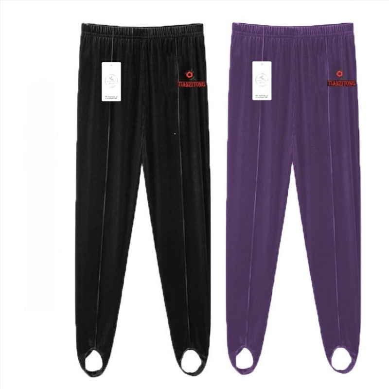 Colanți cu căptușeală fleece, talie înaltă, microelastic, amestec velur-viscoză