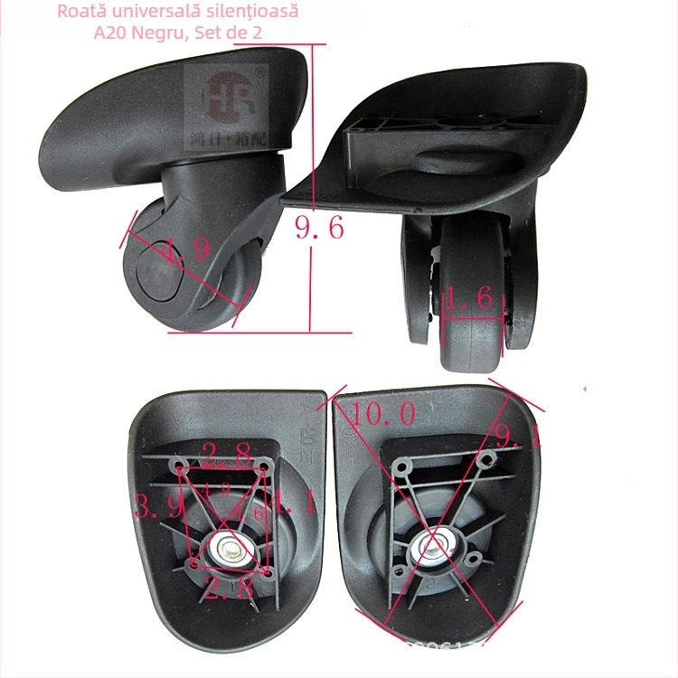 Accesorii pentru roțile bagajelor, ABS, model A20-A90, piese universale pentru roți, lansare toamnă 2023