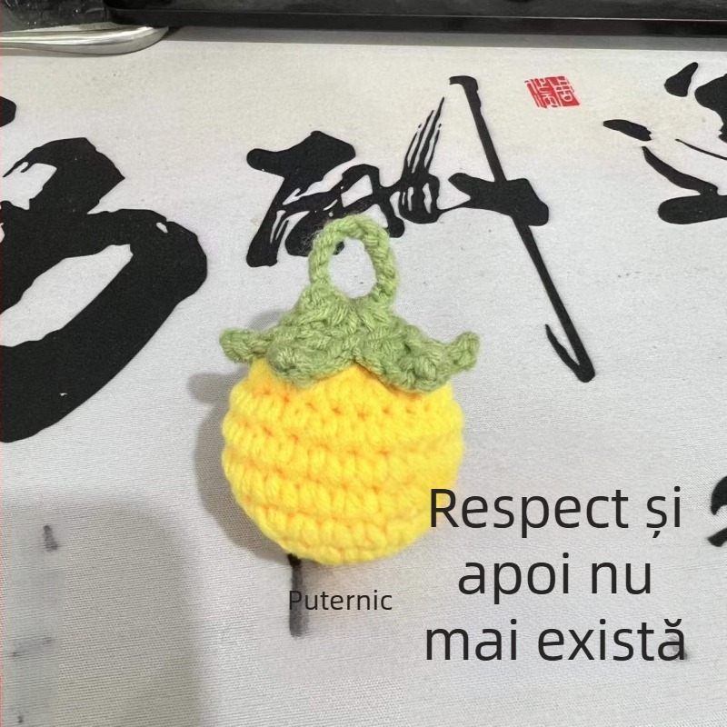 Pandantiv din lână, croșetat, cu model dragon, stil coreean